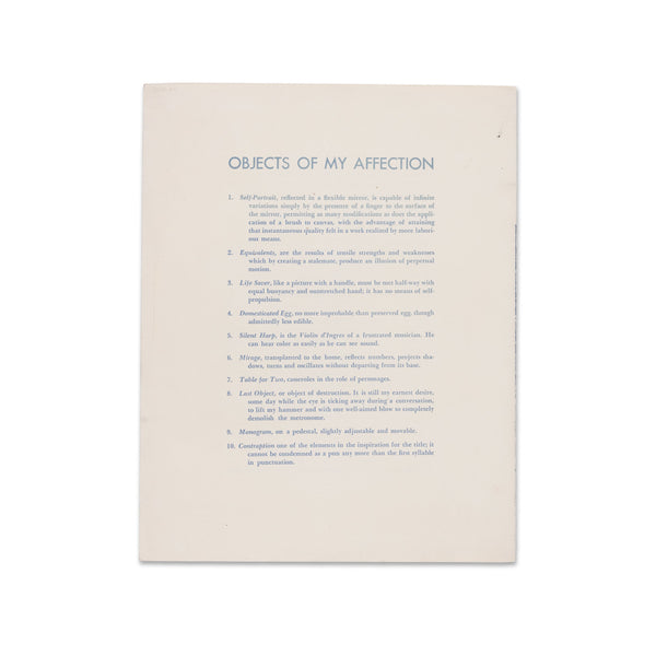 Back cover of Man Ray: Objects of My Affection rare brochure