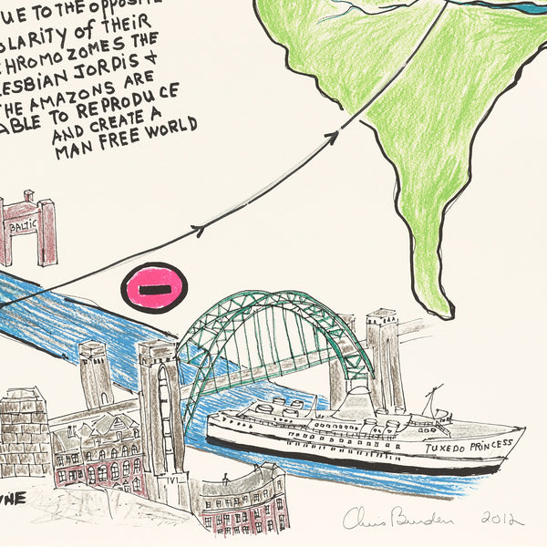 Detail of Chris Burden: A Man Free World print