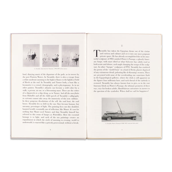 Interior spread of the book Cy Twombly: Coronation of Sesostris