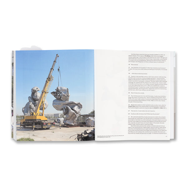 Interior spread of the Urs Fischer: Monumental Sculpture monograph