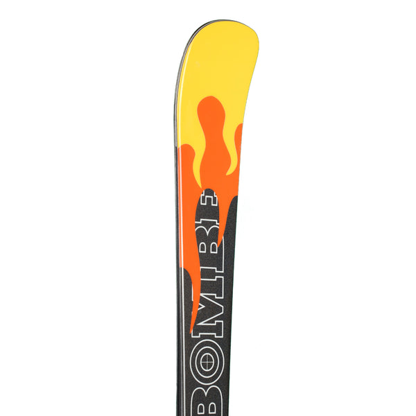 Top detail of Piero Golia × Bomber: All Mountain 78 Fireflyer Black Heat Skis