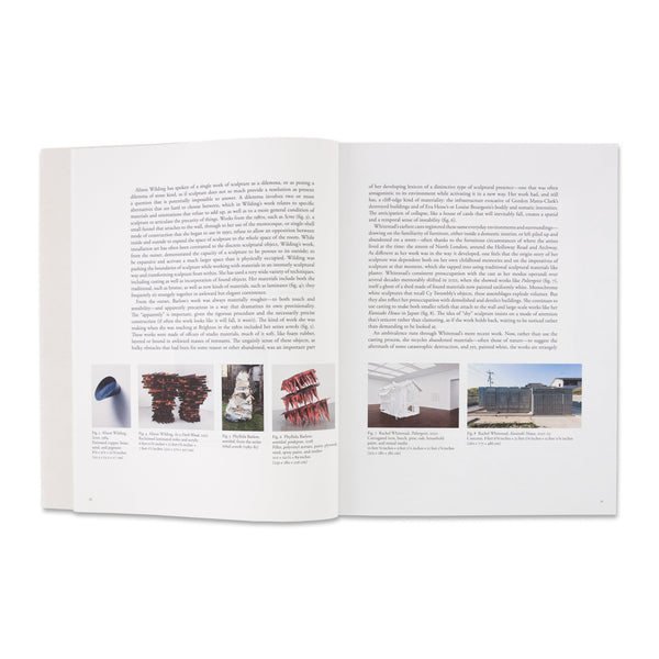 Interior spread of the book Hurly-burly: Phyllida Barlow, Rachel Whiteread, Alison Wilding