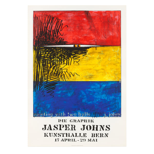 Jasper Johns: Die Graphik vintage poster, featuring Painting with Two Balls (1971)