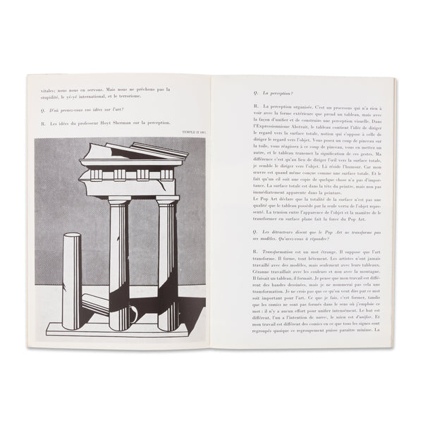 Interior spread of Roy Lichtenstein Galerie Ileana Sonnabend Catalogue