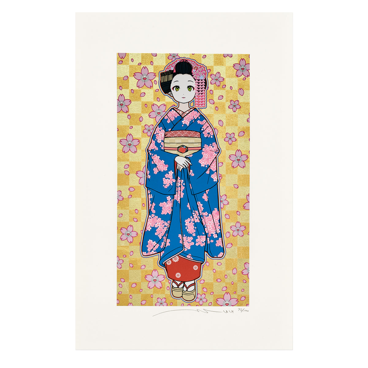 Takashi Murakami: Maiko-san Tanzaku Screen Print | Gagosian Shop