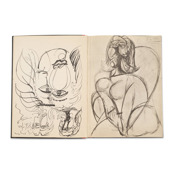 Interior spread of the book Pablo Picasso: Carnet de dessins