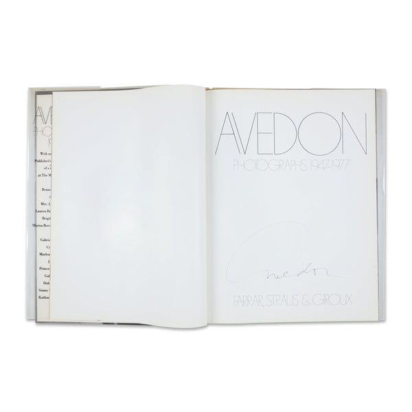 Avedon: Photographs 1947–1977 rare book signed by the artist