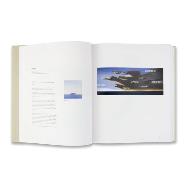 Interior spread of Edward Ruscha Catalogue Raisonné of the Paintings: Volume Four, 1988–1992