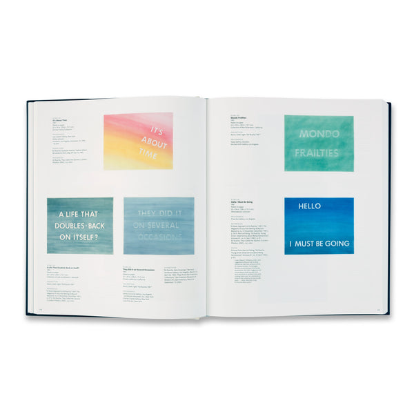 Interior spread of the catalogue raisoné Edward Ruscha Catalogue Raisonné of the Works on Paper: Volume Two, 1977–1997