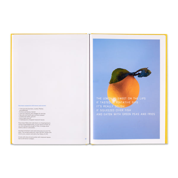 Interior spread of Ruthie Rogers and Ed Ruscha: Squeeze Me: Lemon Recipes & Art  book
