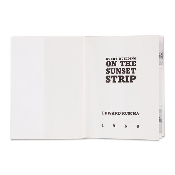 Interior spread of rare book Ed Ruscha: Every Building on the Sunset Strip
