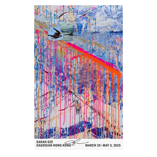 Sarah Sze Poster featuring a detail from the painting Rip Tide (2025) signed by the artist