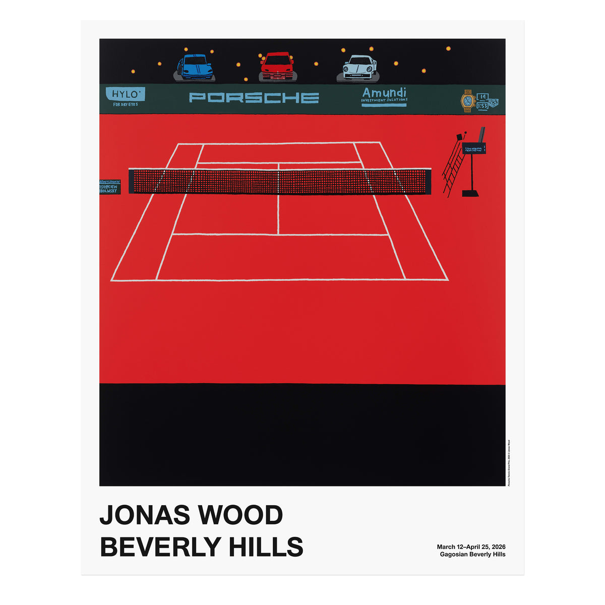 【残1枚】ジョナス・ウッド　ED500限定ポスター　jonas wood Jonas Wood Porsche Tennis Grand Prix Poster | Gagosian Shop