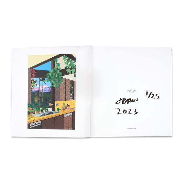 Signed on the title page of the Jonas Wood: Prints 2 Special Edition book