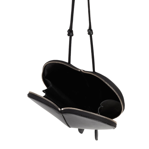 Interior of Alaïa Coeur Leather Bag in black