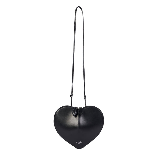 Front of Alaïa Coeur Leather Bag in black