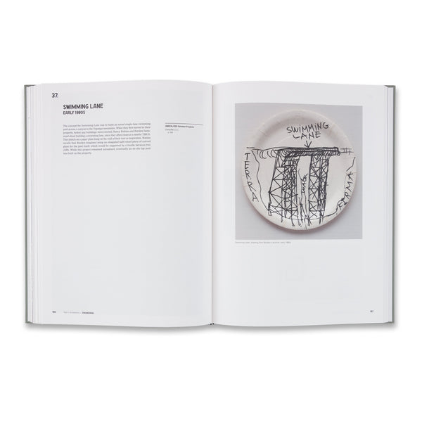 Interior spread of the book Poetic Practical: The Unrealized Work of Chris Burden