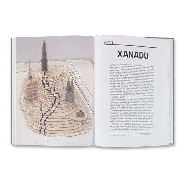 Interior spread of the book Poetic Practical: The Unrealized Work of Chris Burden