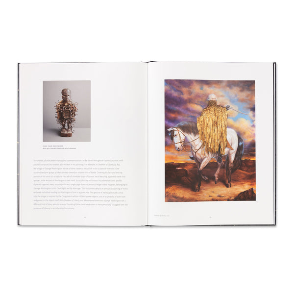 Interior spread of the book Titus Kaphar: Language of the Forgotten