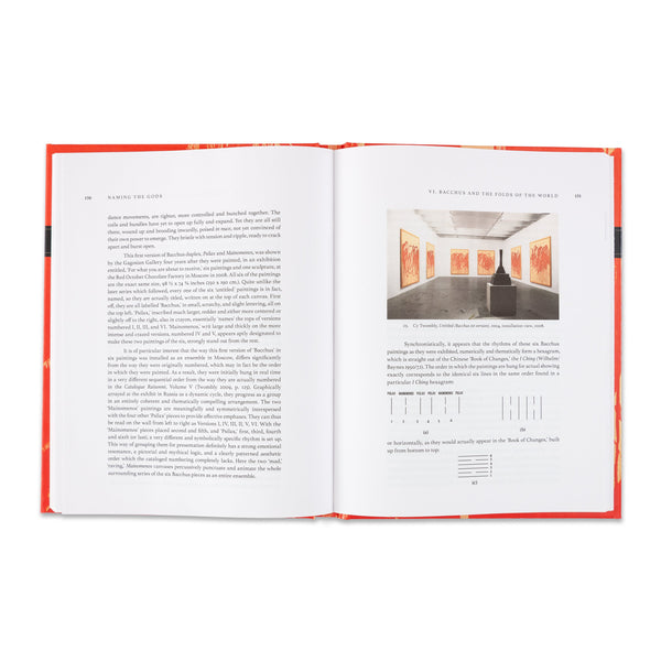 Interior spread of the book Naming the Gods: Cy Twombly’s Passionate Poiesis