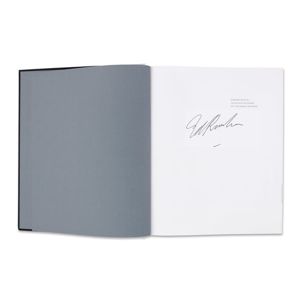 Signed title page of the catalogue raisoné Edward Ruscha Catalogue Raisonné of the Works on Paper: Volume Three 1998–2018
