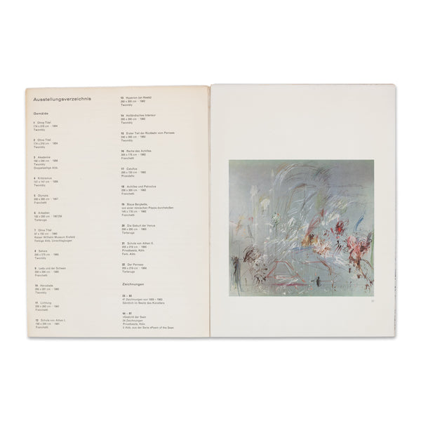 Interior spread of Cy Twombly 1965 Museum Haus Lange Krefeld rare book
