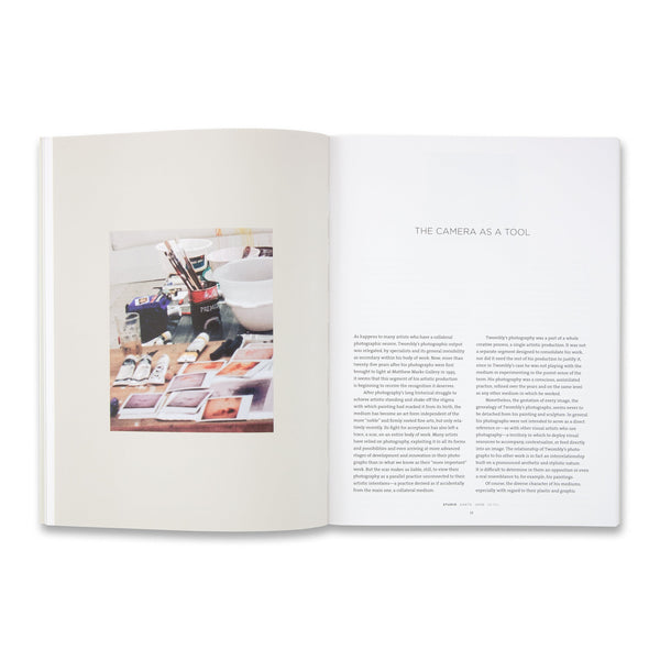 Interior spread of the book From State of Mind to the Tangible: A Photographic Cosmos of Cy Twombly