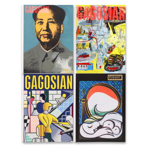 Covers of the four most recent issues of the Gagosian Quarterly