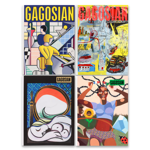 Covers of the four most recent issues of the Gagosian Quarterly