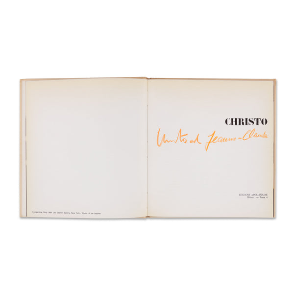 Signed title page of 1966 rare book on the artist Christo