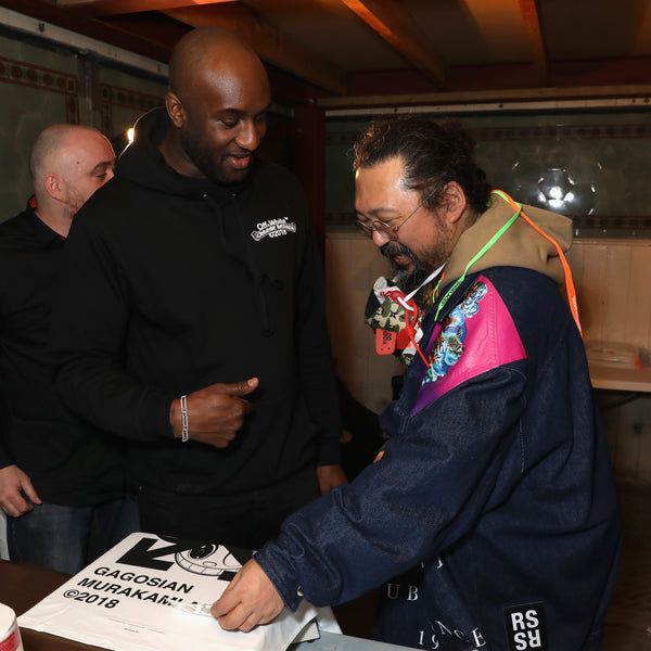 Image of Virgil Abloh and Takashi Murakami with the future history T-shirt