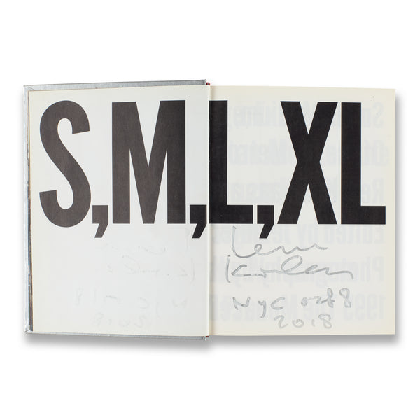 Interior spread of Rem Koolhaas: S,M,L,XL rare book signed by the architect
