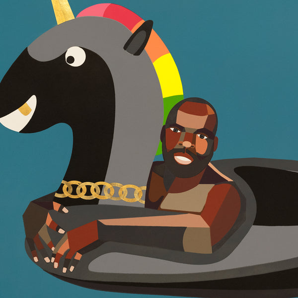 Detail of Derrick Adams: Self-Portrait on Float print