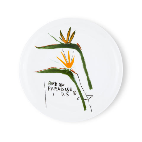 Dinner plate featuring artwork by Jean-Michel Basquiat