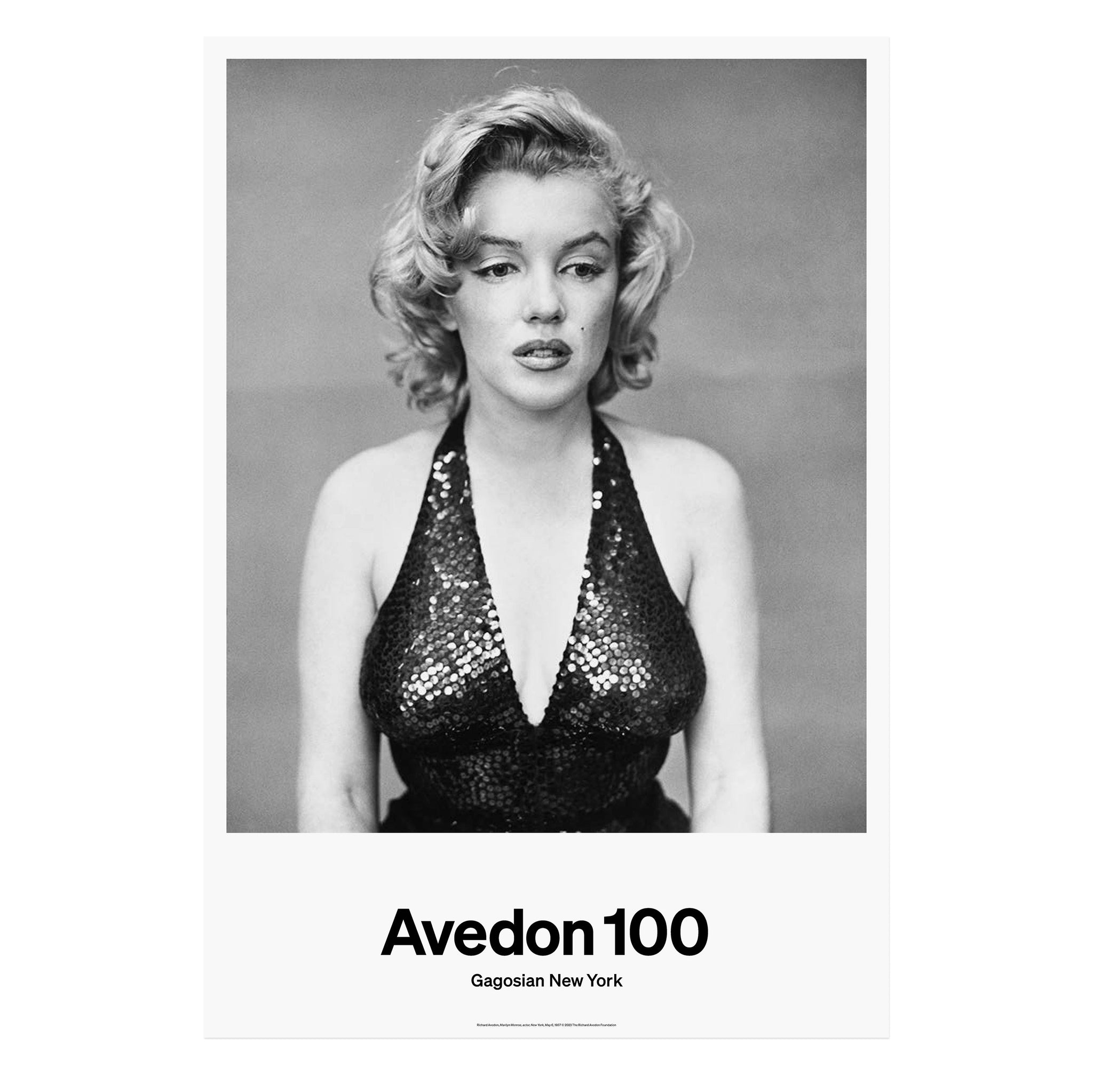 Poster featuring a photograph by Richard Avedon of Marilyn Monroe