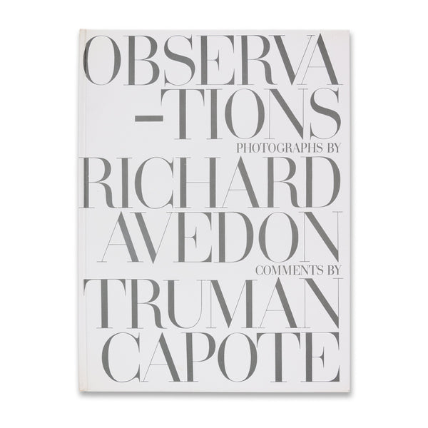 Front cover of Observations: Photographs by Richard Avedon, Comments by Truman Capote rare book