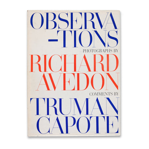 Slipcase cover of Observations: Photographs by Richard Avedon, Comments by Truman Capote rare book