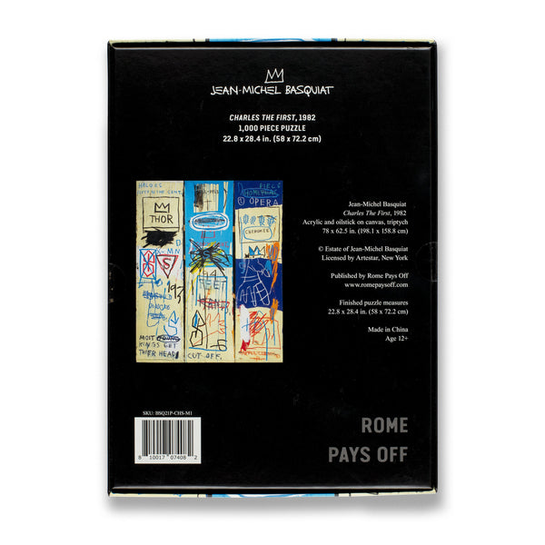 Back of Jean-Michel Basquiat: Charles the First Jigsaw Puzzle box