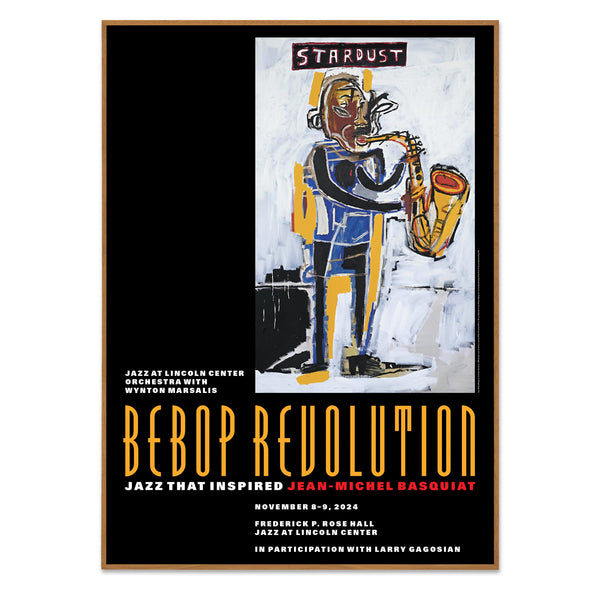 Bebop Revolution: Jazz That Inspired Jean-Michel Basquiat poster in natural wood frame