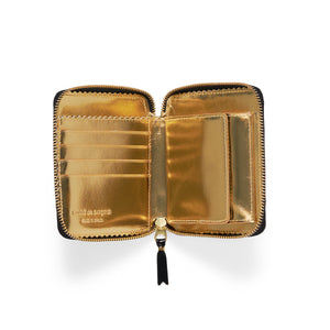 Interior of Comme des Garçons: Mirror Inside Wallet (Black/Gold)