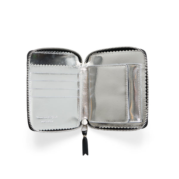 Interior of Comme des Garçons: Mirror Inside Wallet (Black/Silver)