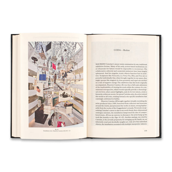 Interior spread of the book Maurizio Cattelan: All