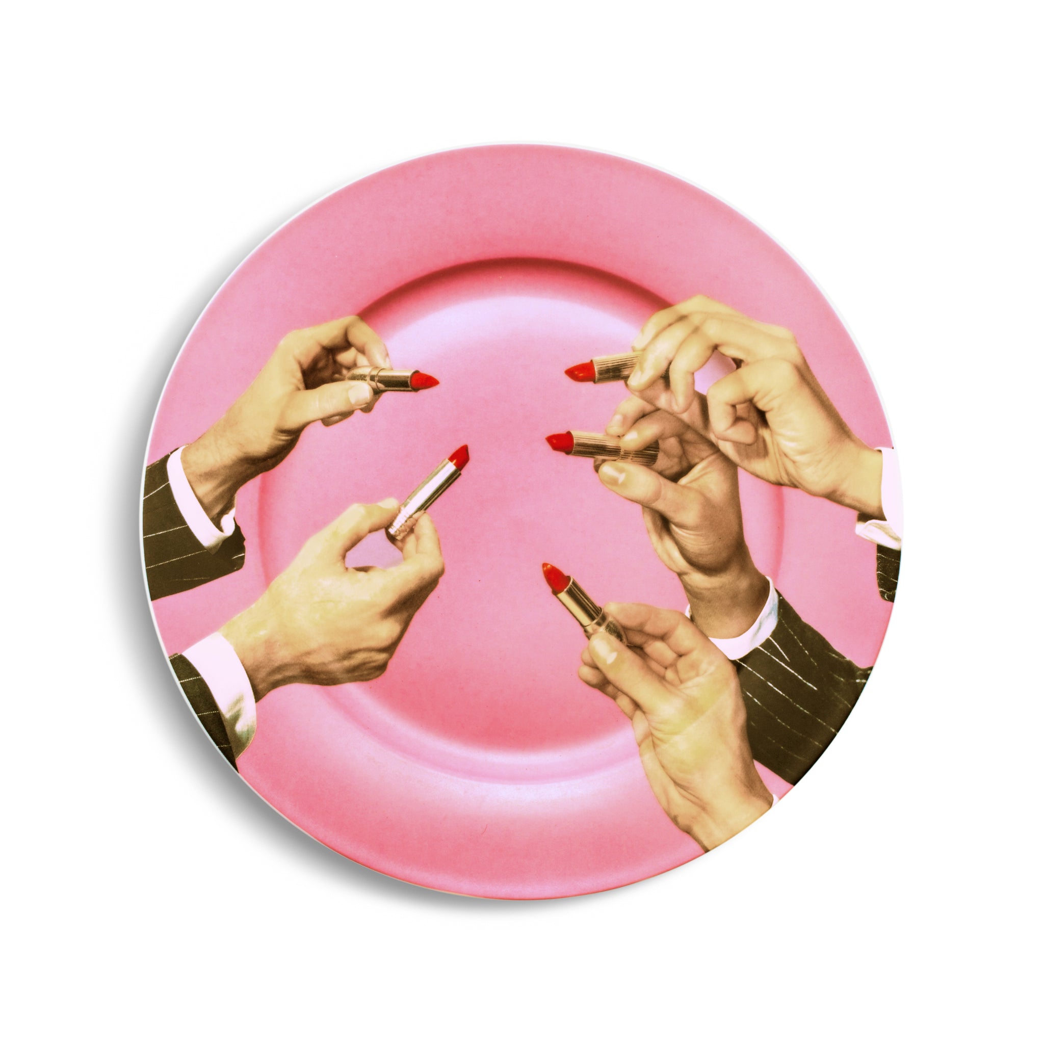 ★SELETTI×TOILETPAPER★ポーセリンディナープレート★口紅リップ cattelan_tp_plates_lipstick-