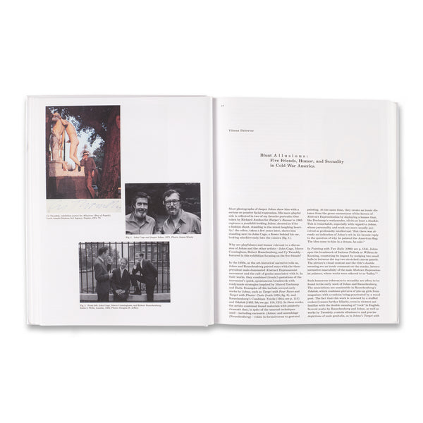 Interior spread of Five Friends: John Cage, Merce Cunningham, Jasper Johns, Robert Rauschenberg, Cy Twombly book