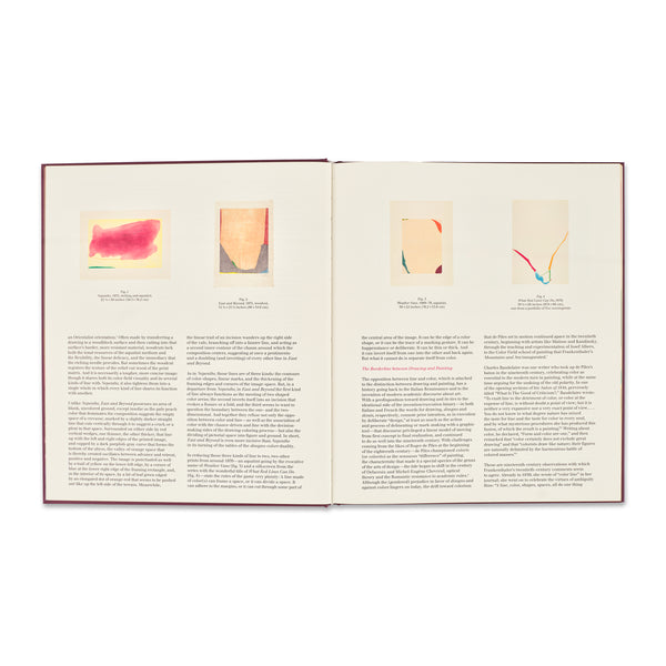 Interior spread of Line into Color, Color into Line: Helen Frankenthaler, Paintings, 1962–1987 book