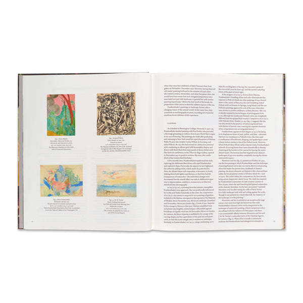 Interior spread of the book Pittura/Panorama: Paintings by Helen Frankenthaler, 1952–1992