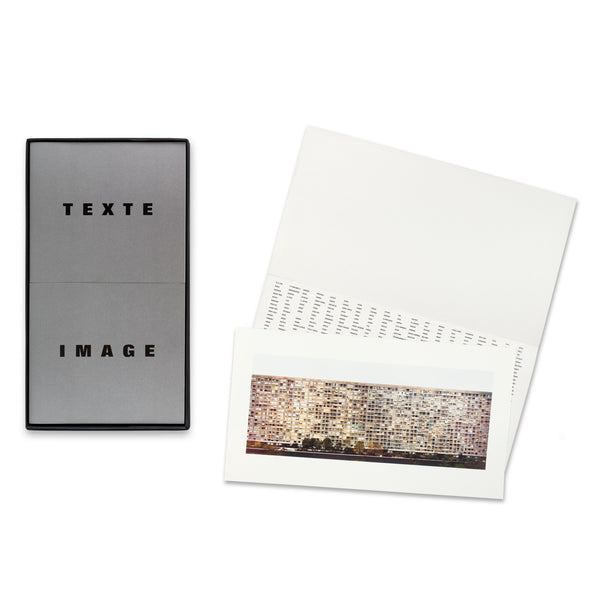 Andreas Gursky: Montparnasse rare book set includes two oversize, perfect-bound volumes with metallic silver covers and a color lithograph housed together in a printed box