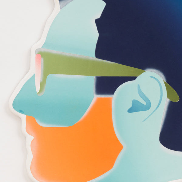 Detail of Alex Israel: Self-Portrait (Blue Face) print