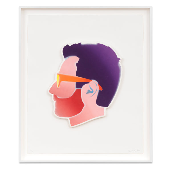 Alex Israel: Self-Portrait (Pink Face) print in frame