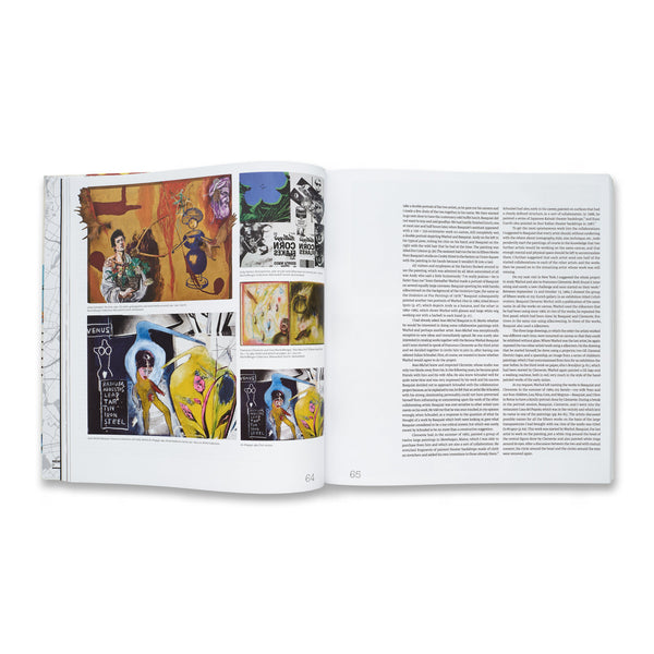 Interior spread of the book Basquiat × Warhol: Painting Four Hands